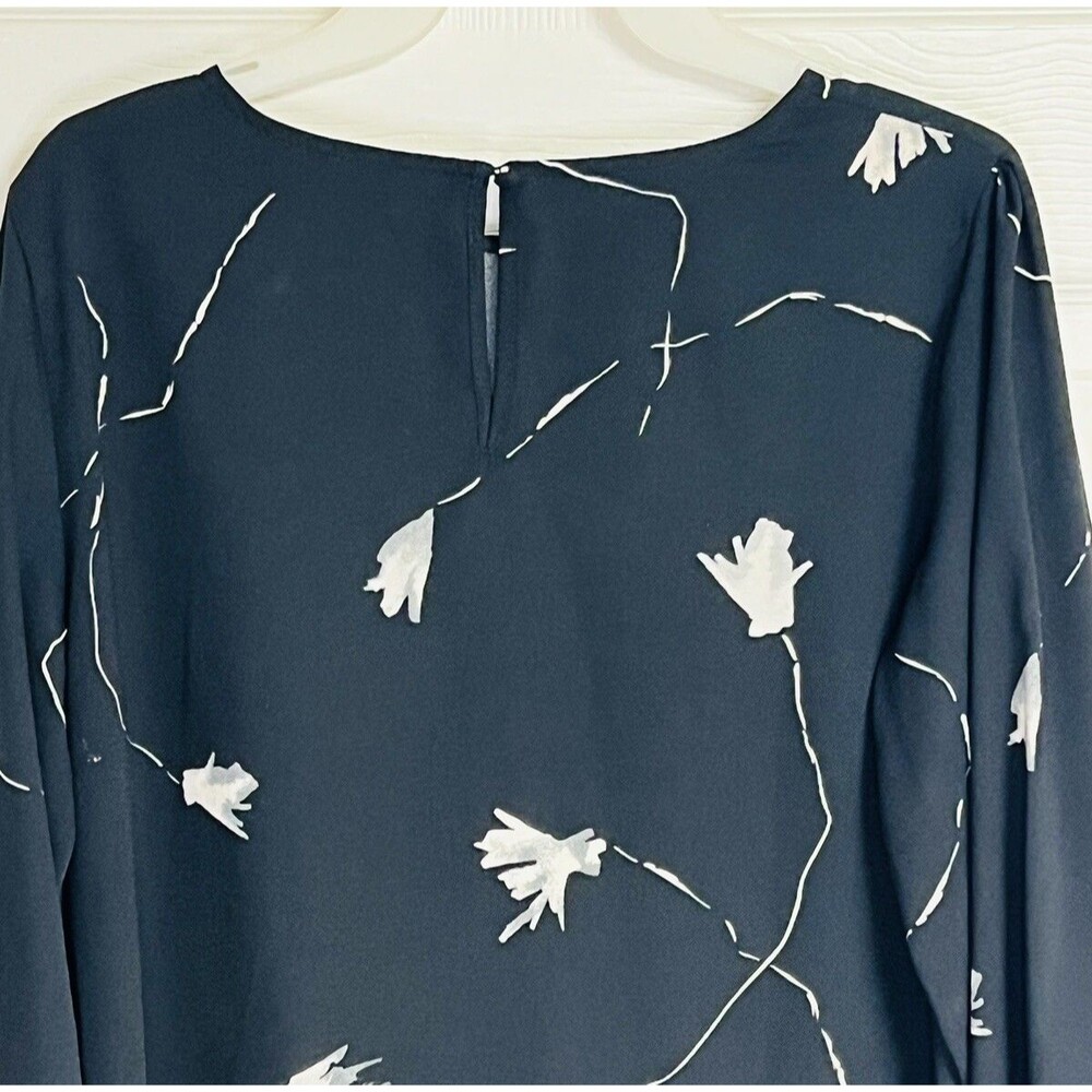 A New Day Women's Size Medium M Floral Print Long Sleeve Dress Black Floral - Picture 3 of 8